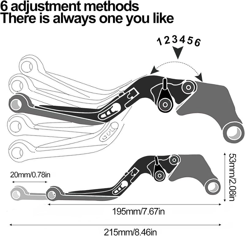 XIDAODIT for Suzuki GSX-8R Motorcycle Clutch Lever Folding Extendable Adjustable Clutch and Brake Levers Set for Suzuki GSX-8R GSX8R 2023 2024(Black) - Image 4